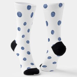 Schattige kleuren naadloze polka dot l Navy l Wit Sokken