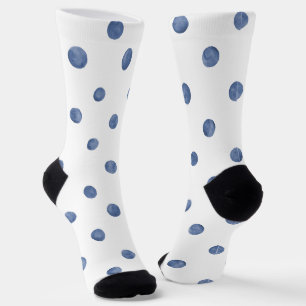 Schattige kleuren naadloze polka dot l Navy l Wit Sokken
