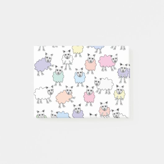 Schattige kleurige schapen post-it® notes (Voorkant)