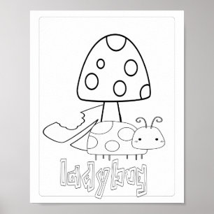 Schattige kleurkever Lieveheersbeestje Poster