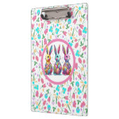 Schattige, kleurrijk 3 paashaas klembord (Links)