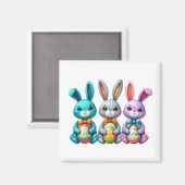 Schattige, kleurrijk 3 paashaas magneet (Voorkant / Achterkant)