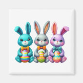 Schattige, kleurrijk 3 paashaas magneet (Voorkant)