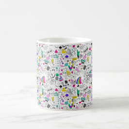 Schattige Kleurrijk 80s Pattern Koffiemok