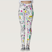 Schattige Kleurrijk 80s Pattern Leggings (Voorkant)