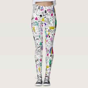 Schattige Kleurrijk 80s Pattern Leggings