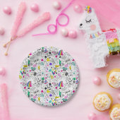 Schattige Kleurrijk 80s Pattern Papieren Bordje (Feest)