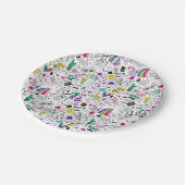 Schattige Kleurrijk 80s Pattern Papieren Bordje (Gekanteld)