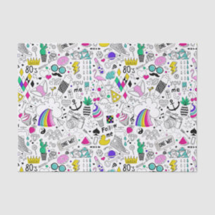 Schattige Kleurrijk 80s Pattern Tissuepapier