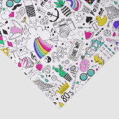 Schattige Kleurrijk 80s Pattern Tissuepapier (Detail)