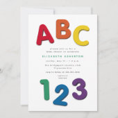 Schattige kleurrijk ABC 123 neutraal baby shower Kaart (Voorkant)