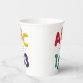 Schattige kleurrijk ABC 123 neutraal baby shower Papieren Bekers (Rechts)