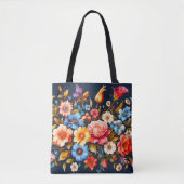 Schattige kleurrijk Abstract bloemontwerp Tote Bag (Voorkant)