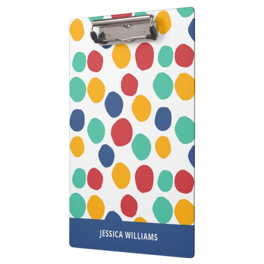 Schattige Kleurrijk Abstract Polka Dot Pattern Klembord (Links)