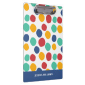 Schattige Kleurrijk Abstract Polka Dot Pattern Klembord (Rechts)