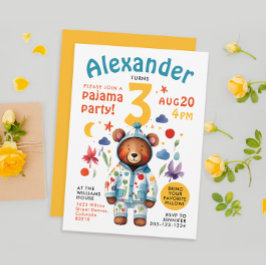 Schattige Kleurrijk Beer Pyjama Verjaardag Waterve Kaart