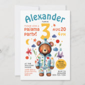 Schattige Kleurrijk Beer Pyjama Verjaardag Waterve Kaart (Voorkant)