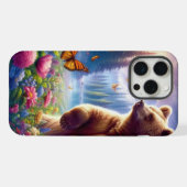 Schattige, kleurrijk beer & vlinders iPhone hoesje (Achterkant horizontaal)