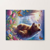 Schattige, kleurrijk beer & vlinders legpuzzel (Horizontaal)
