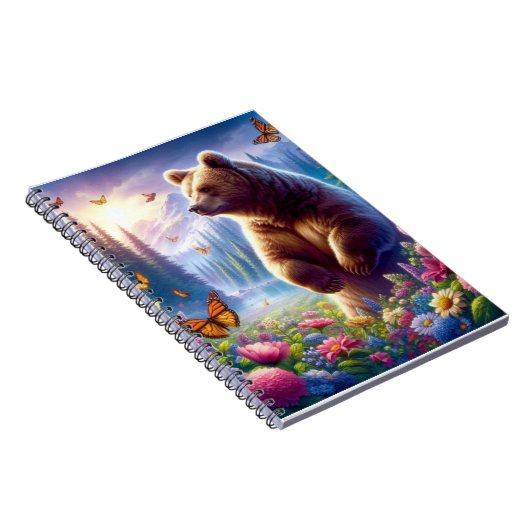 Schattige, kleurrijk beer & vlinders notitieboek (Rechterzijde)