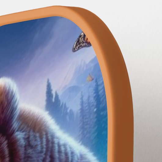 Schattige, kleurrijk beer & vlinders pickleball paddle (Links Detail)