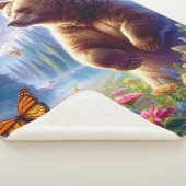 Schattige, kleurrijk beer & vlinders sherpa deken (3/4)