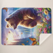 Schattige, kleurrijk beer & vlinders sherpa deken (Voorkant (horizontaal))