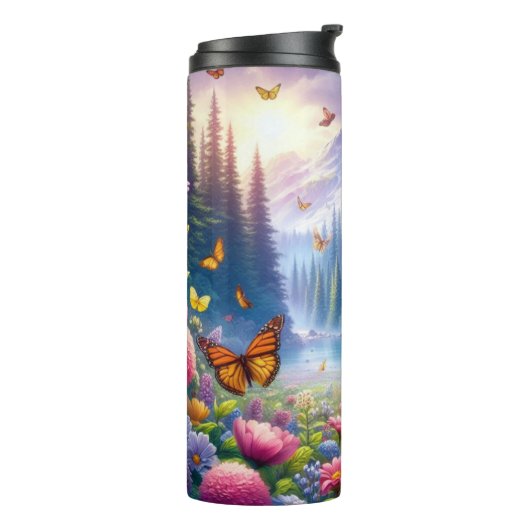 Schattige, kleurrijk beer & vlinders thermosbeker (Gedraaid links)