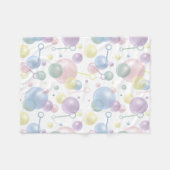 Schattige kleurrijk bellenpatroon fleece deken (Voorkant (Horizontaal))