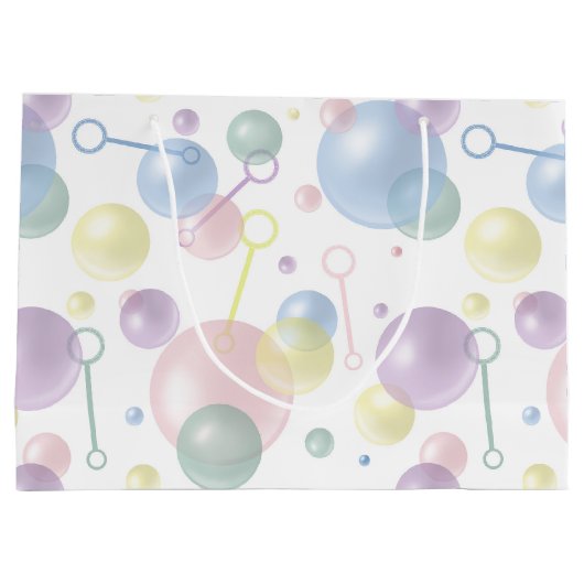 Schattige kleurrijk bellenpatroon groot cadeauzakje (Achterkant)