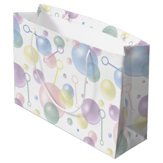 Schattige kleurrijk bellenpatroon groot cadeauzakje (Achterkant Gekanteld)