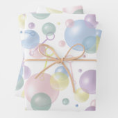 Schattige kleurrijk bellenpatroon inpakpapier vel (In situ)