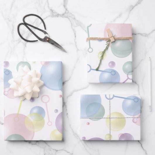 Schattige kleurrijk bellenpatroon inpakpapier vel (Voorkant)