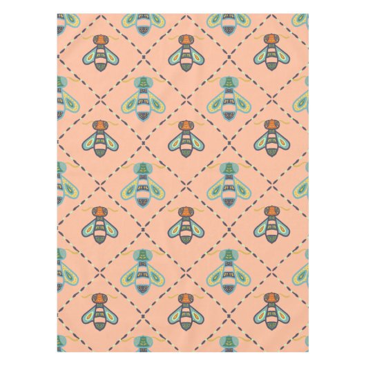 Schattige kleurrijk bijenpatroon tafelkleed (Voorkant)
