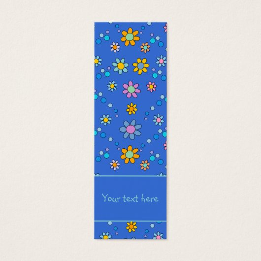 Schattige kleurrijk bloemontwerp Bladwijzer Mini Visitekaartjes (Voorkant)