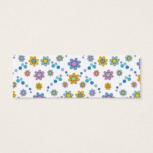 Schattige kleurrijk bloemontwerp Bladwijzer Mini Visitekaartjes (Achterkant)