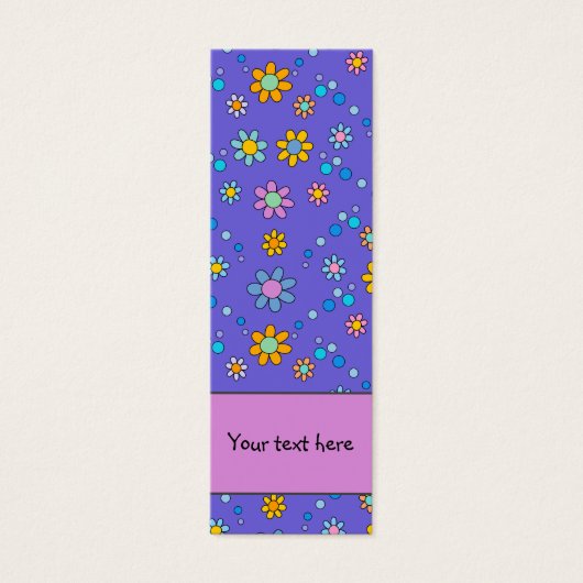 Schattige kleurrijk bloemontwerp Bladwijzer Mini Visitekaartjes (Voorkant)