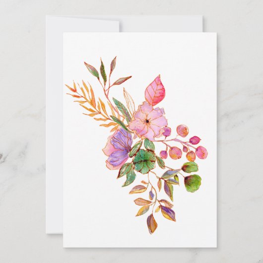 Schattige Kleurrijk Boho Waterverf Bloemen Baby sh Kaart (Achterkant)