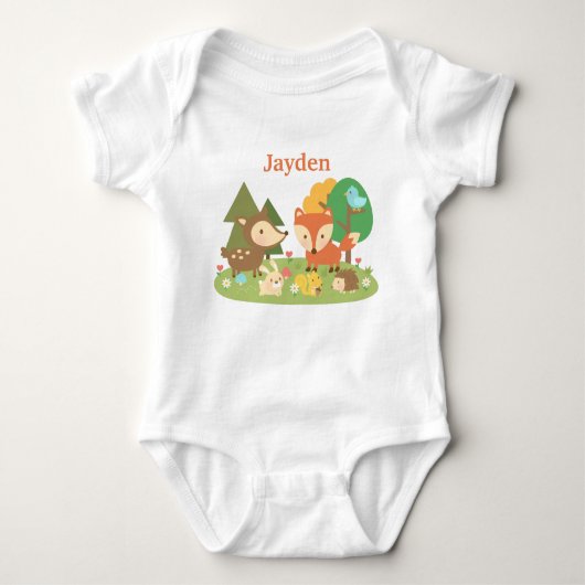 Schattige kleurrijk bosdier voor baby's romper (Voorkant)