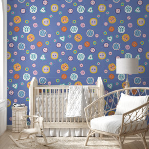 Schattige kleurrijk Button patroon Behang