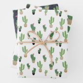 Schattige Kleurrijk Cactus Pattern Inpakpapier Vel (In situ)