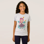 Schattige, kleurrijk cartoon fee twee girly ontwer t-shirt (Voorkant volledig)