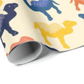 Schattige kleurrijk Cartoon kamelen patroon Cadeaupapier (Rol Hoek)