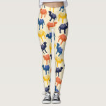 Schattige kleurrijk Cartoon kamelen patroon Leggings<br><div class="desc">Cartoon Bactrian twee-bult kamelen cavort tegen een woestijn zand gekleurde achtergrond. Deze schattige leggings met kamelen in marineblauw,  medium blauw,  sinaasappel en geel zullen een grote hit worden met kamelenfans.</div>