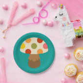 Schattige kleurrijk champignons papier bord (Feest)