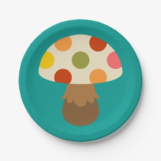 Schattige kleurrijk champignons papier bord (Voorkant)