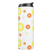 Schattige kleurrijk Daisy bloemenpatroon Thermosbeker (Gedraaid links)