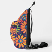 Schattige kleurrijk Daisy Flower psychedelisch pat Sling Bag (Rechts)
