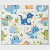 Schattige Kleurrijk Dinosaurus Baby Pattern Cadeaupapier (Vlak)