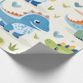 Schattige Kleurrijk Dinosaurus Baby Pattern Cadeaupapier (Hoek)